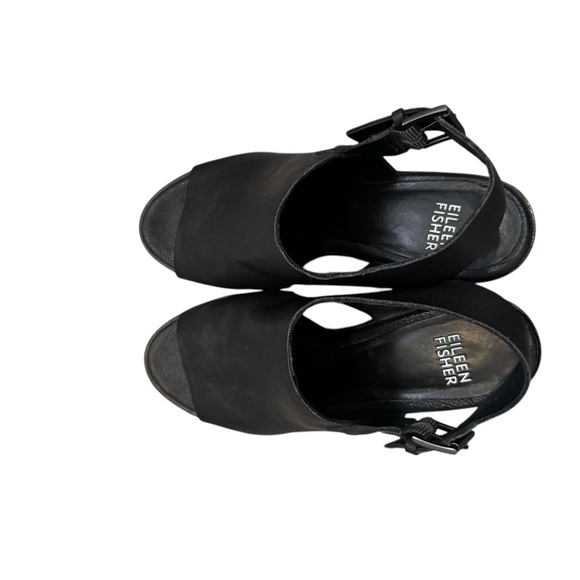 Eileen Fisher Glance Vacchetta Leather Slingback Sandals Size 6.5 - Picture 3 of 8